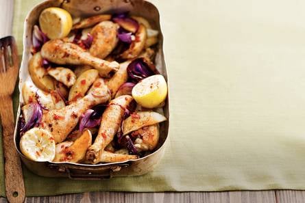 Kipdrumsticks met citroenaardappelen
