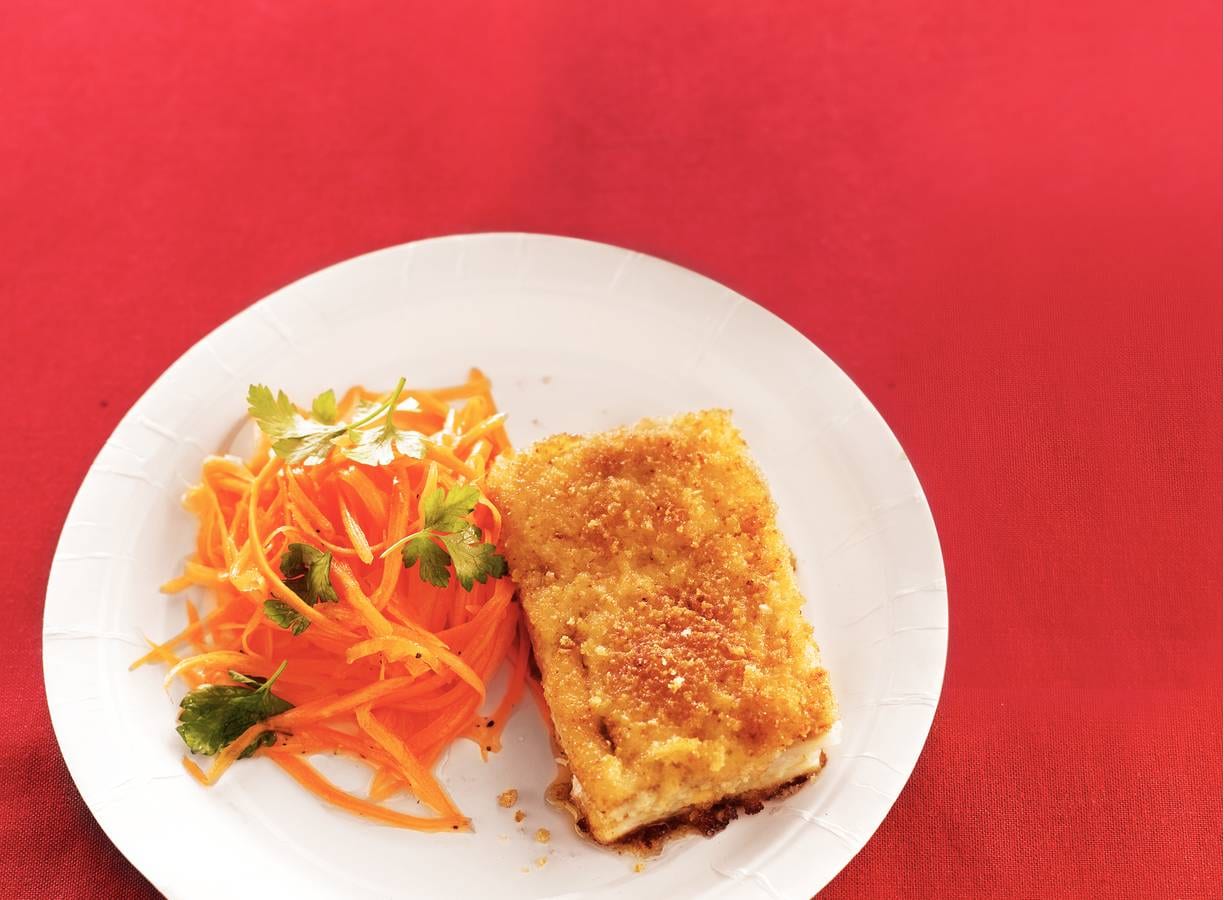 Gepaneerde koolvis met gnocchi