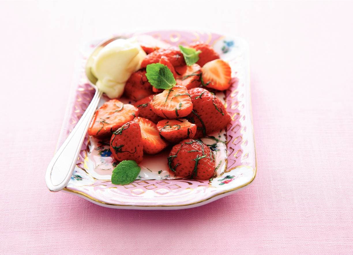 Aardbeien met Martini Fiero en mascarpone
