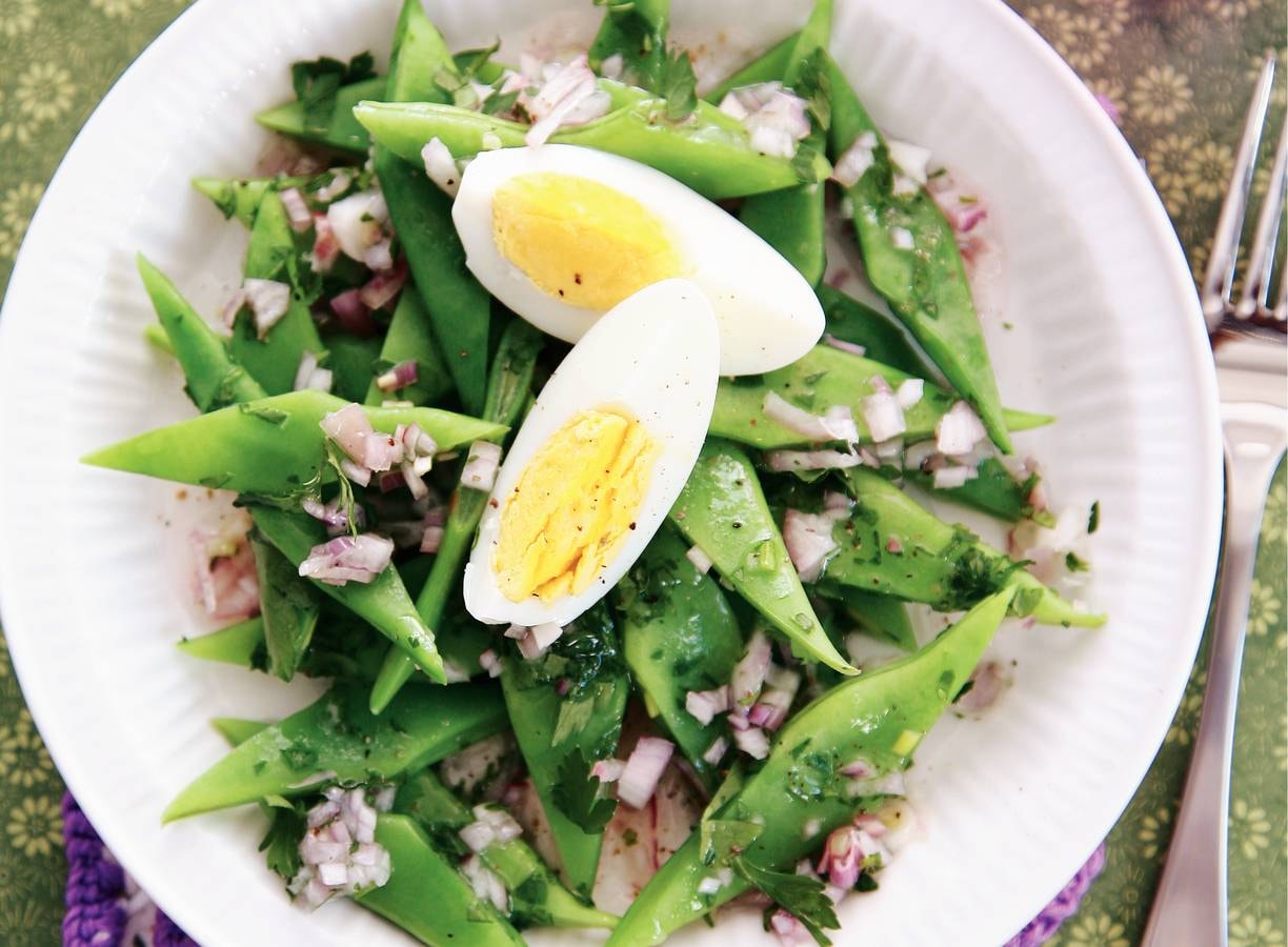 Lauwwarme snijbonensalade