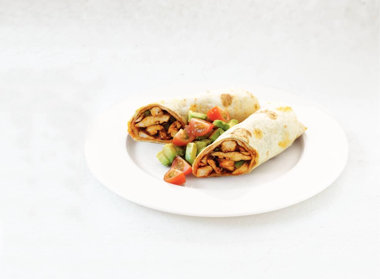 Chickenwrap met chilibonenpuree