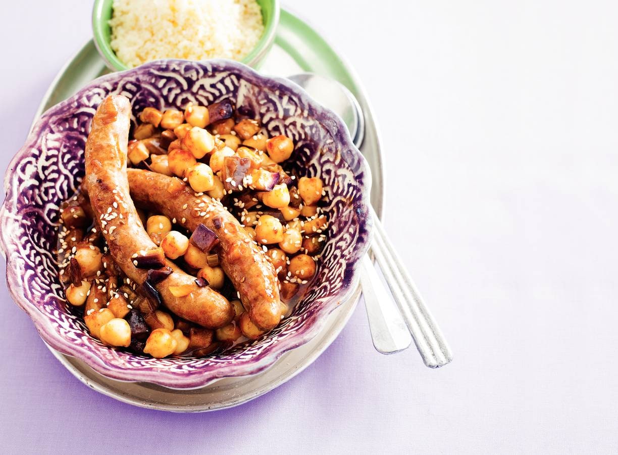 Snelle stoof met worst en couscous