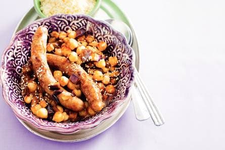 Snelle stoof met worst en couscous