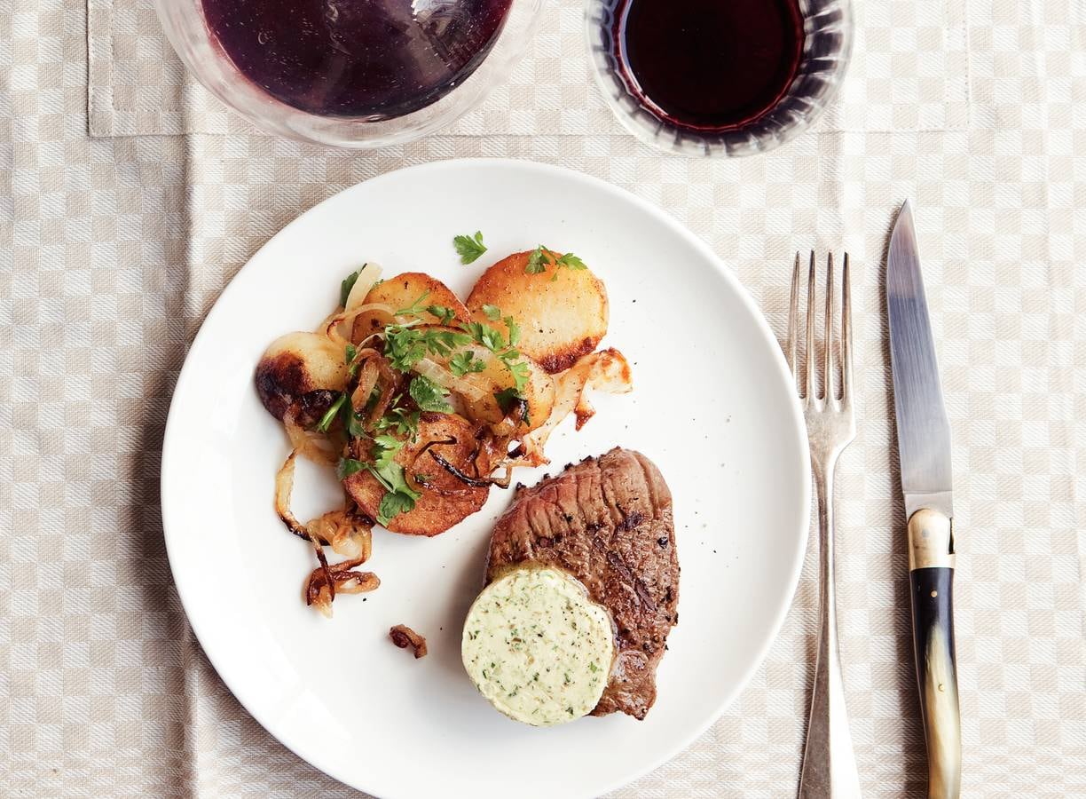 Steak met pittige kruidenboter