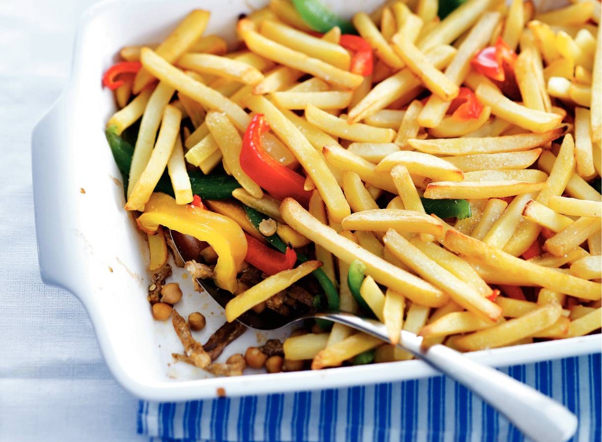 Shoarma met paprika en frites