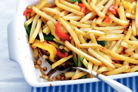 Shoarma met paprika en frites
