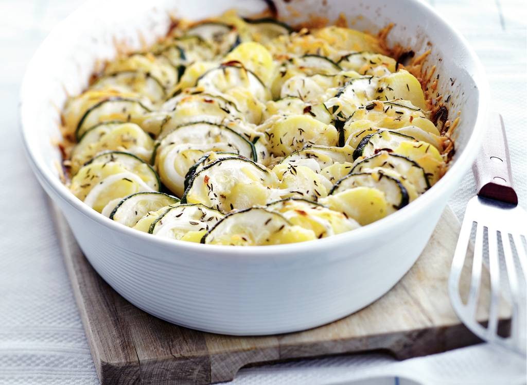 Aardappel-courgettegratin