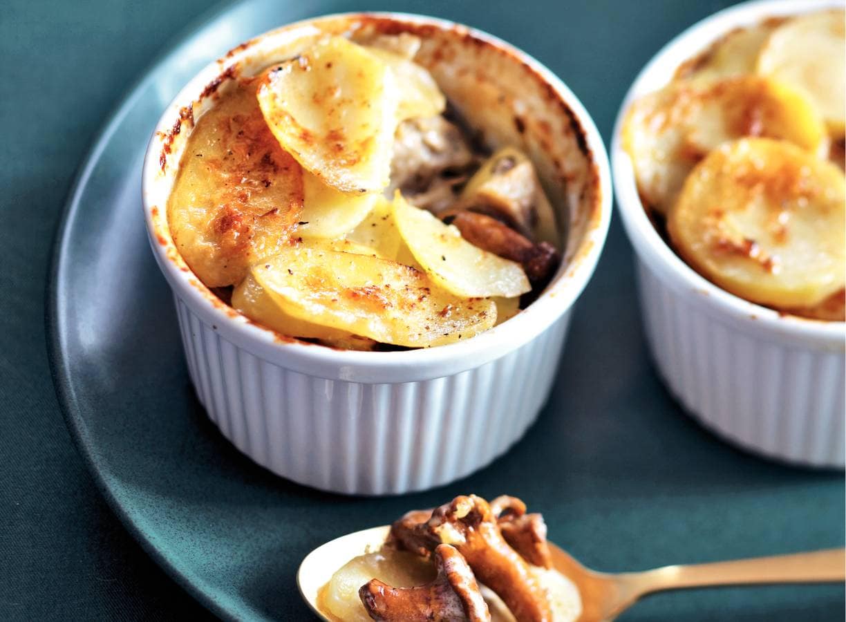 Paddenstoelen-aardappelgratin
