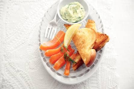 Zalm met mierikswortelcrème
