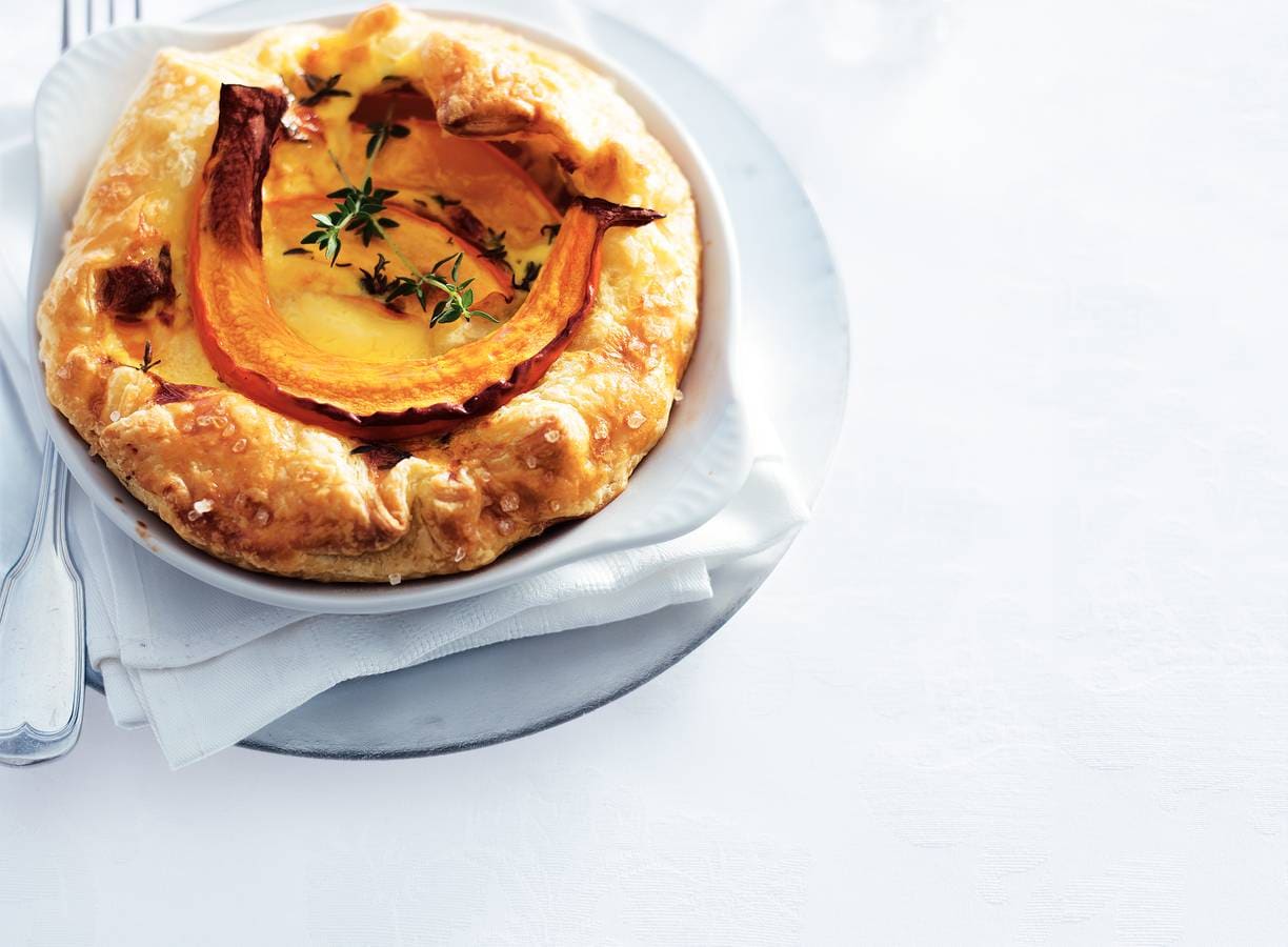 Pompoentaartje met belegen kaas