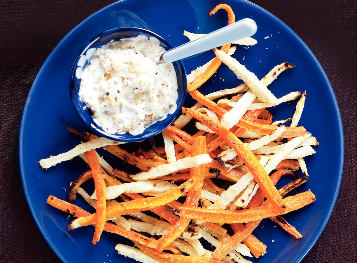 Groentefrites met hazelnootmayo