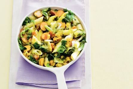 Andijviepasta met vegetarische worst
