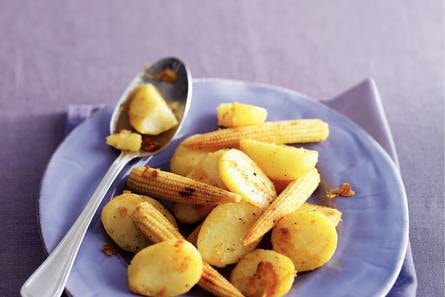 Aardappelen met maiskolfjes