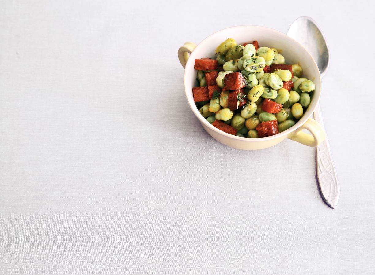 Tuinboontjes met chorizo