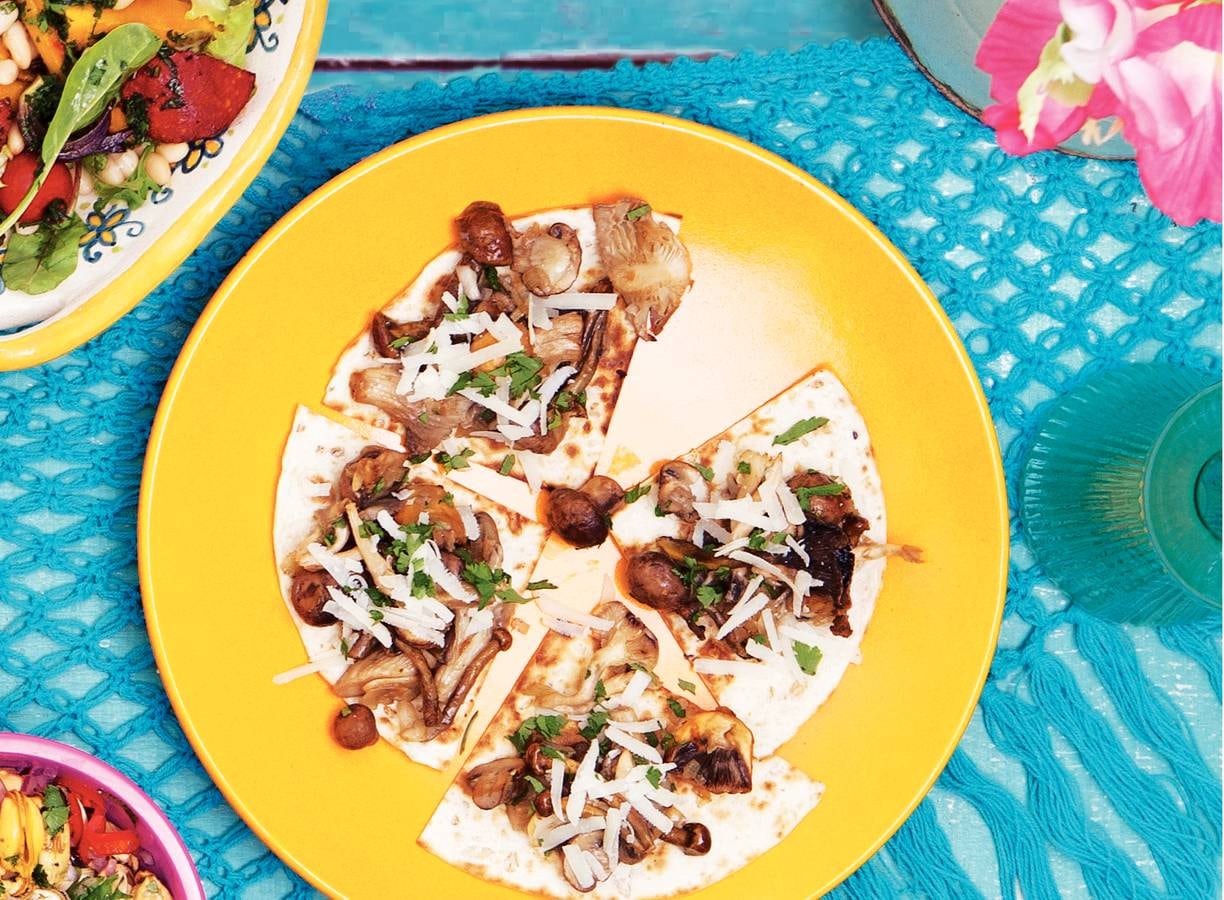 Tostada pecorino & champignons