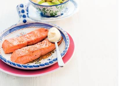 Zalmfilet met preikrieltjes