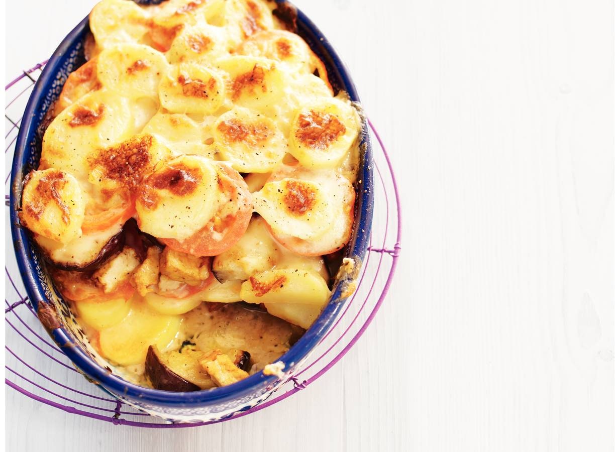 Vegetarische moussaka met tofu
