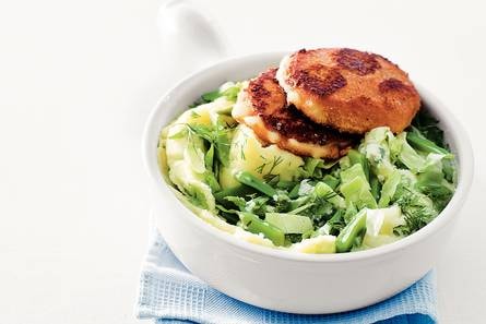 Bonenstamppotje met kaasschnitzel