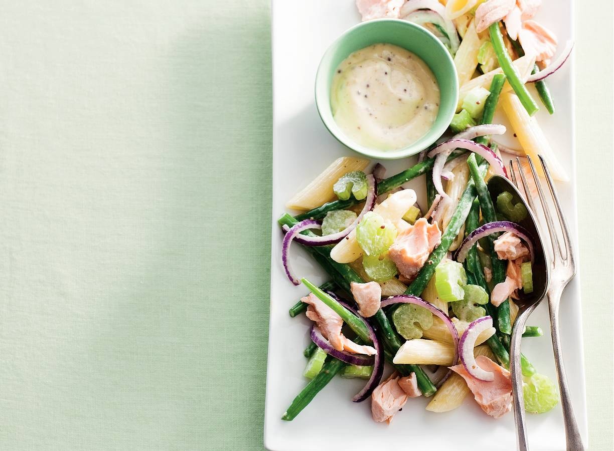Pastasalade met schotse zalm