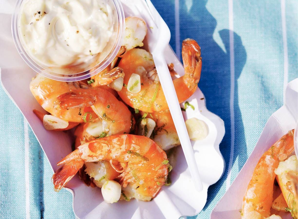 Limoengarnalen met aioli