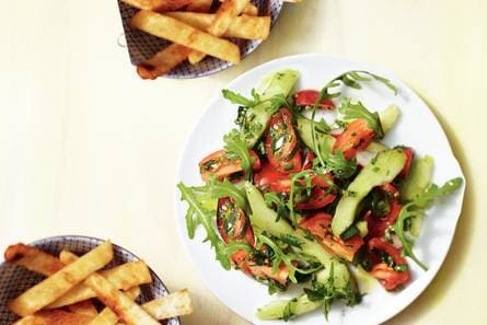 Fattouche met krokante broodreepjes