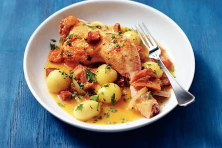 Kip met chorizo en sinaasappel