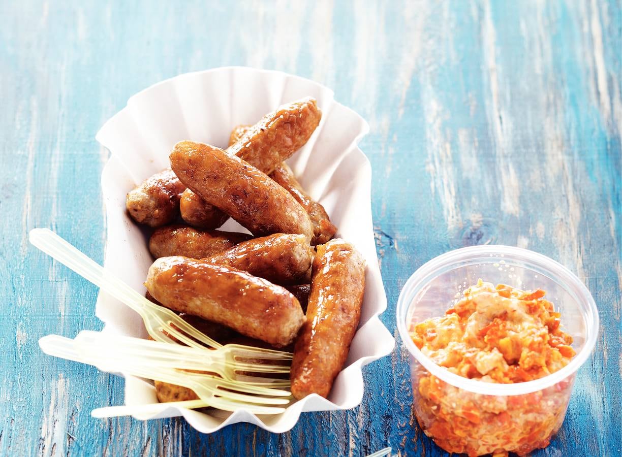 Chipolata's met paprikadip
