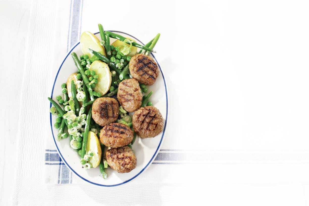 Miniburgers met aardappelsalade