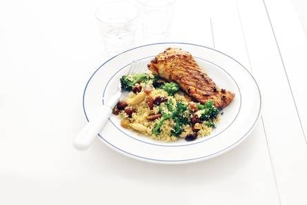 Zalm tikka met notencouscous