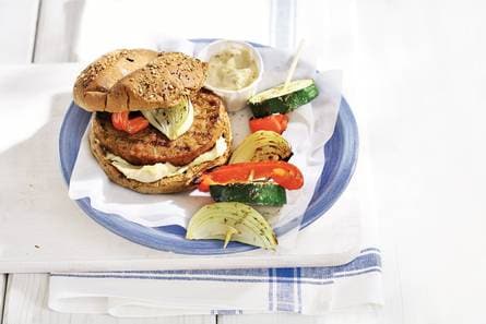 Vegaburger met gegrilde groenten