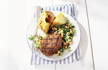 Lamsburger met kikkererwten