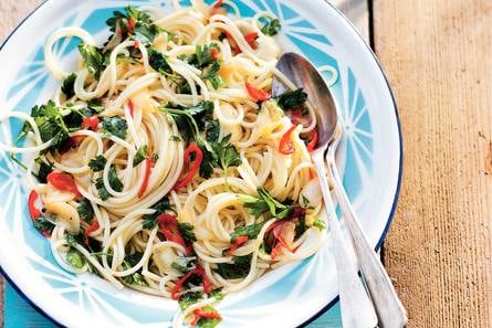 Pasta met knoflook, olie en peper
