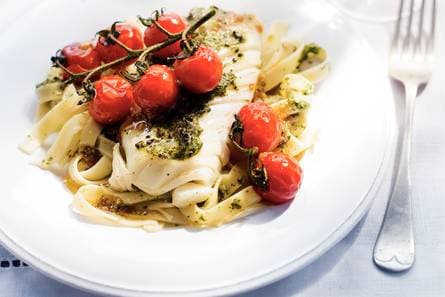 Ovenkabeljauw met pesto