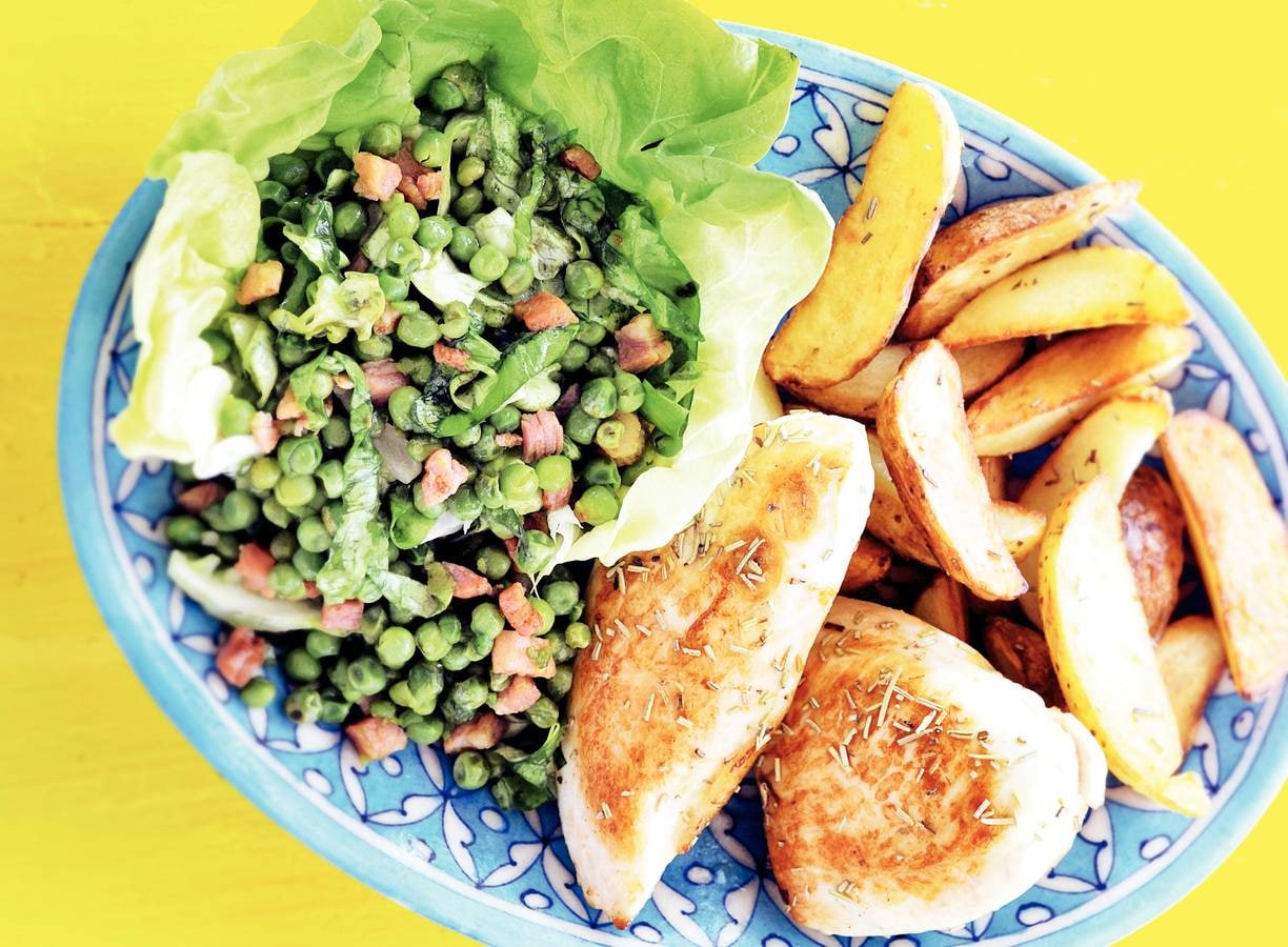 Kipfilet en erwten