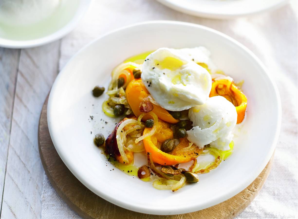 Peperonata met buffelmozzarella