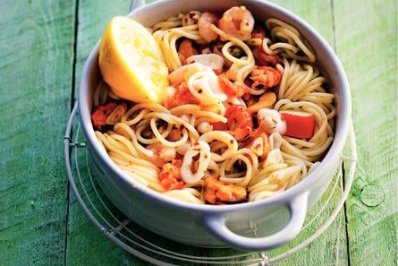 Spaghetti met zeevruchten