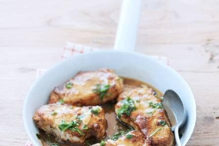 Filetlapjes met witte wijn
