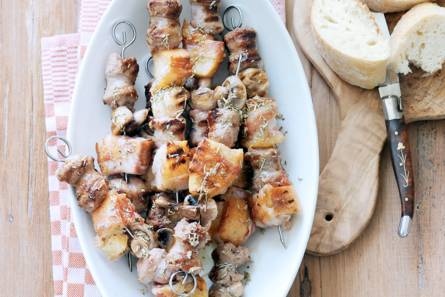 Spiesjes met ciabatta