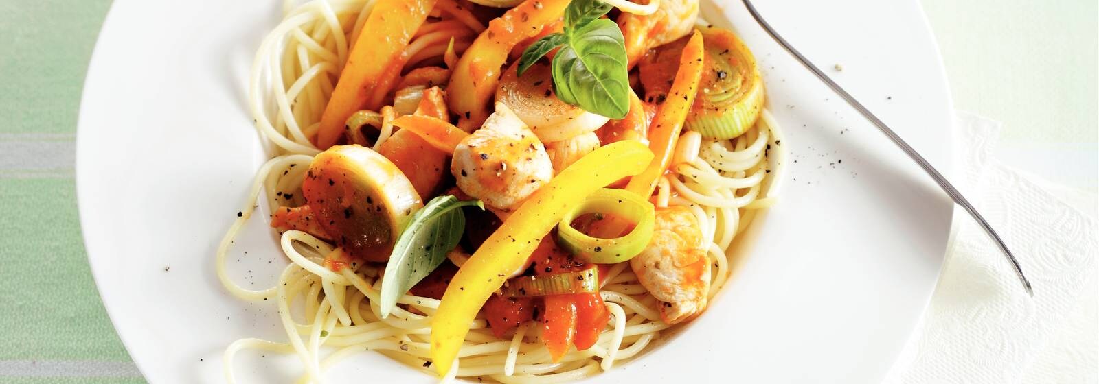 Spaghetti met kip recept Allerhande Albert Heijn België