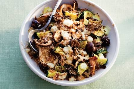 Paddenstoelen en courgettegratin
