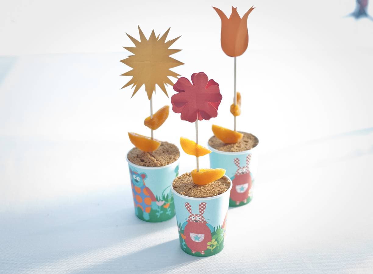 Bloempotje met popcorn