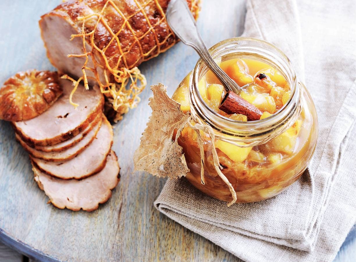 Varkensrollade met appelcompote