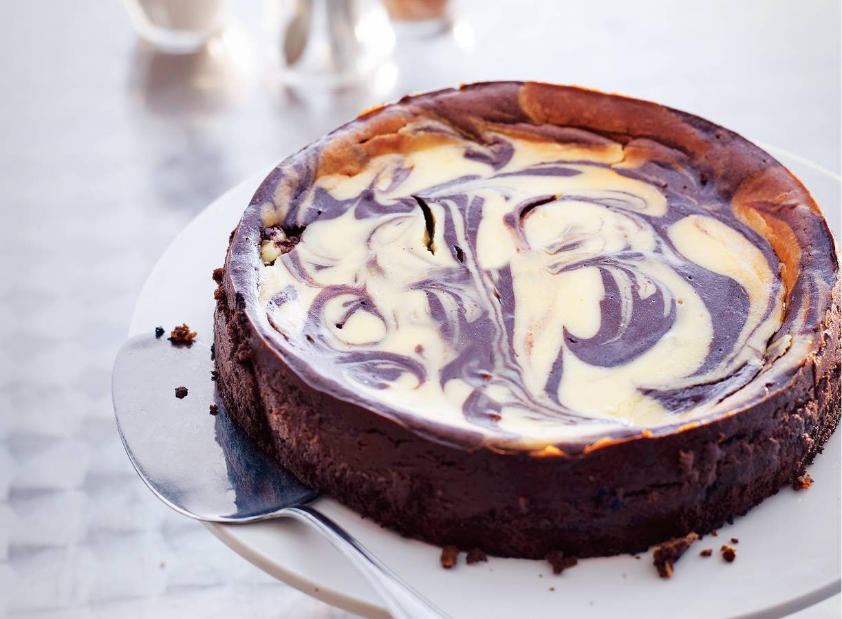 Gemarmerde chocoladecheesecake