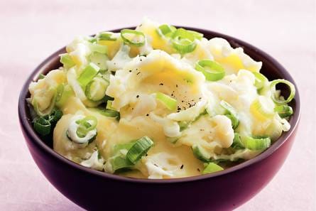 Puree met knoflook en bosui