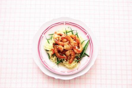 Thaise garnalen met haricots verts