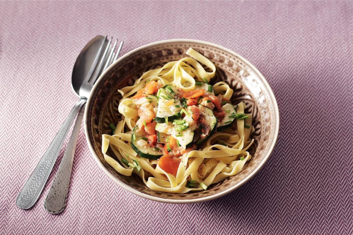 Tagliatelle met zalm