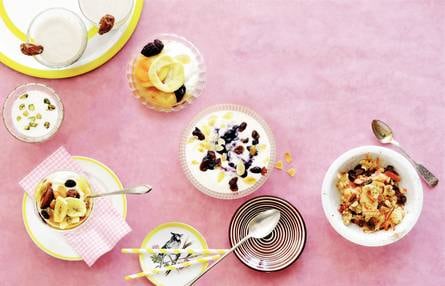 Yoghurt met bosbessen