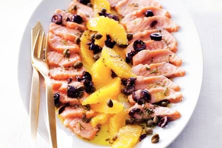 Zalm 'mi-cuit' met sinaasappel