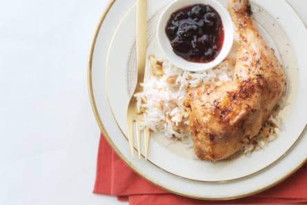 Kip en cranberrycompote