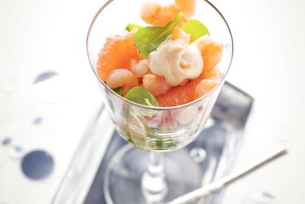 Garnalencocktail met grapefruit